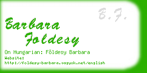 barbara foldesy business card